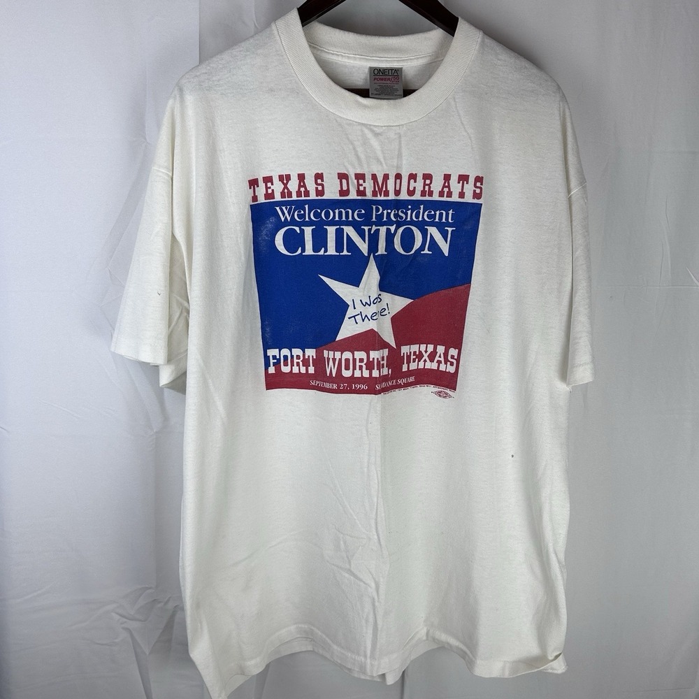 Vtg Bill Clinton President Visit T Shirt 1996 Texas Democrats XXL Single Stitch‎